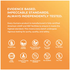 HUMANX VertiGone ingredients are highlighted as an evidence-based blend.