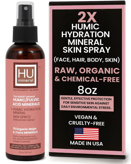 HUmineral 2X Humic Hydration Spray bottle mist for skin and hair hydration