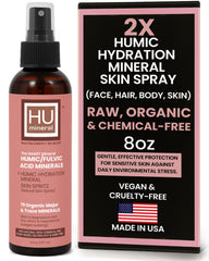 HUmineral fulvic mist on skin delivering fast-absorbing mineral hydration