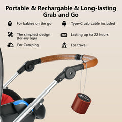 Hushing noise machine controls with clear buttons simplify use for all ages.