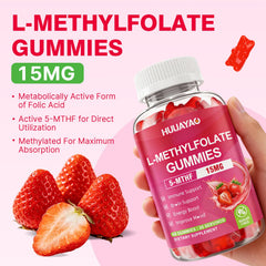 Strawberry flavored HUUAYAO gummies inviting a tasty daily routine