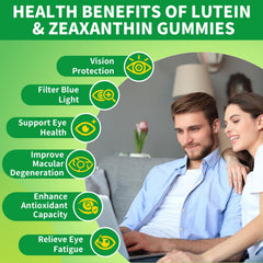 HUUAYAO Lutein Gummies pineapple flavor close-up for easy daily intake.