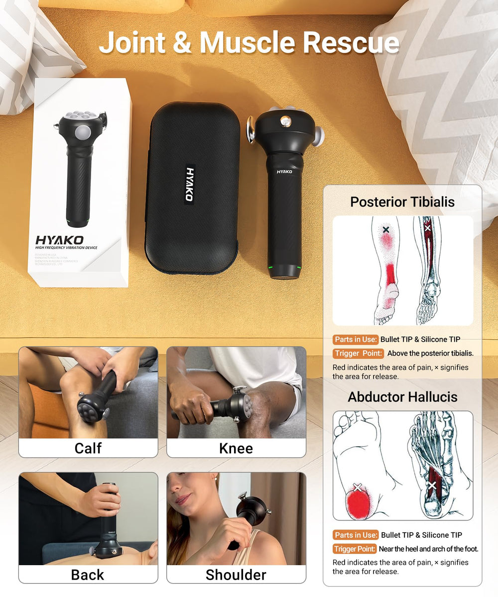 HYAKO Pro Max massager portable design fits travel bag for easy carry.