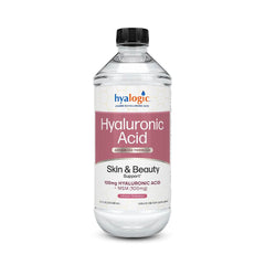 Hyalogic Liquid Hyaluronic Acid Supplement bottle for inner hydration.