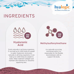 Hyalogic liquid supplement dropper ready for daily hydration routine.