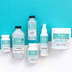 Eye health support hinted by Hyalogic HA liquid bottle.