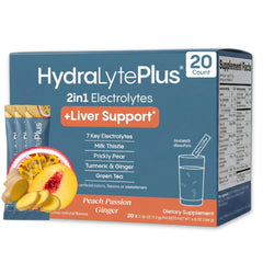Hydralyte Liver Support electrolyte stick dissolving in water for quick hydration