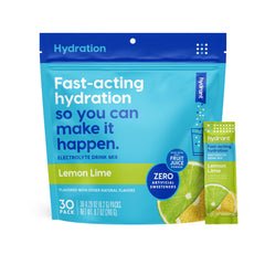 Hydrant Hydrate lemon lime stick front view for rapid hydration on the go.