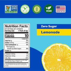 HYDRANT Lemonade label closeup showing balanced electrolytes in a convenient sachet