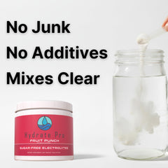 Hydrate Pro glass with fruit-punch drink ready to sip