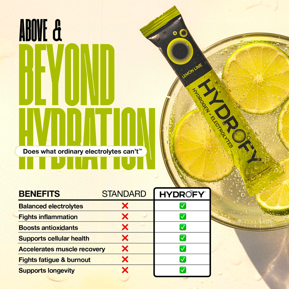 Hydrofy Orange with caffeine hydration packet for an energy lift.