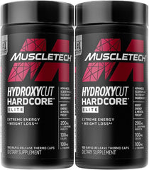 Hydroxycut Hardcore Elite bottle on the counter for daily energy