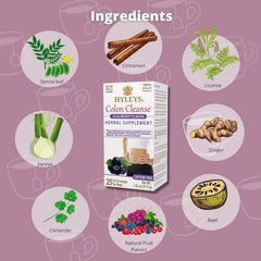Hyleys Colon Cleanse Acai Berry ingredients closeup of natural herbs