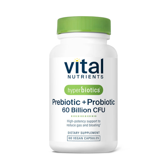 Hyperbiotics Vital Nutrients bottle front with vegan capsules for daily support.