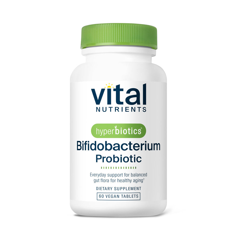 Hyperbiotics Vital Nutrients bottle front showing shelf-stable probiotic solution for daily use