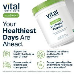 hyperbiotics vital nutrients vegan organic powder being poured into glass for daily fiber.
