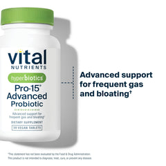 Hyperbiotics Vital Nutrients Pro-15 time-release design graphic for higher survivability.