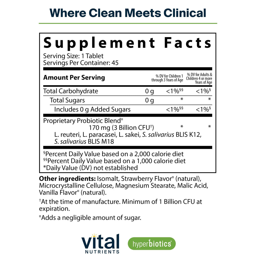 Chewable tablets shown being chewed, a sugar-free option for immune and respiratory health.