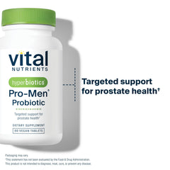 Hyperbiotics Vital Nutrients Pro Men six-strain blend with curcumin visual communicates targeted support