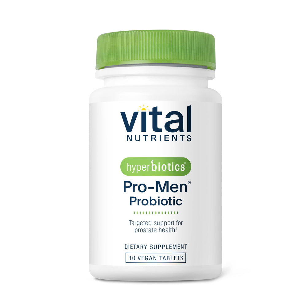 Hyperbiotics Vital Nutrients Pro Men Probiotics bottle for daily gut support.