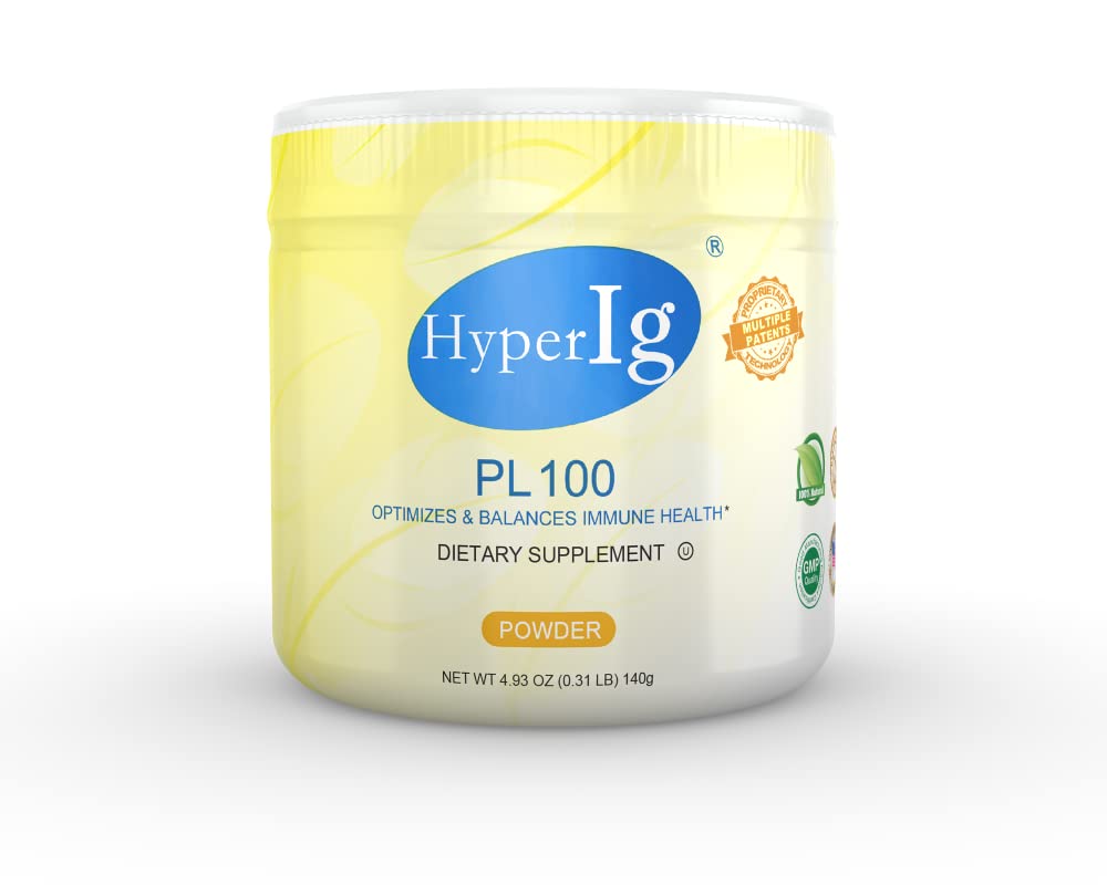 HYPERIG PL-100 egg protein canister front view showing immune support
