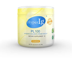 HYPERIG PL-100 egg protein canister front view showing immune support