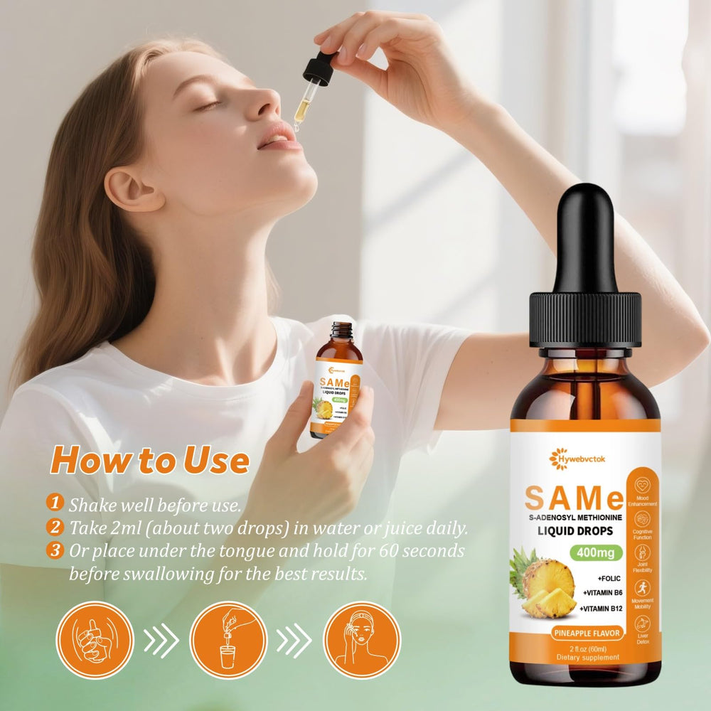 Hywebvctok SAM-E Drops contrast with pills: liquid option for daily use