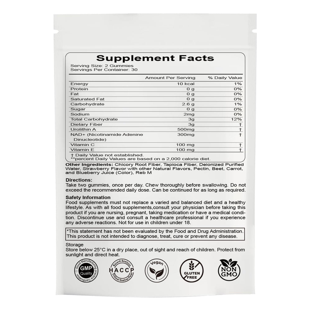 Hywebvctok Urolithin A sugar-free label highlights a flavor-forward option