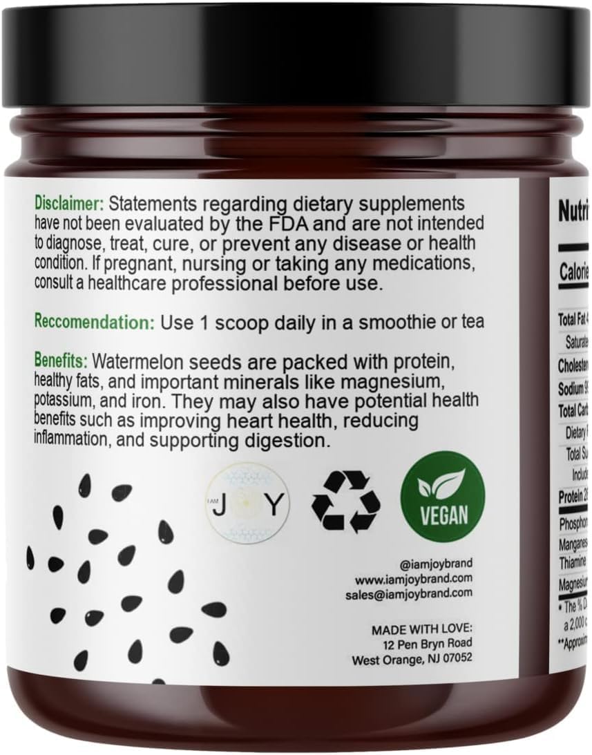 I Am Joy co Watermelon Seed Protein Powder texture close-up highlights smooth powder