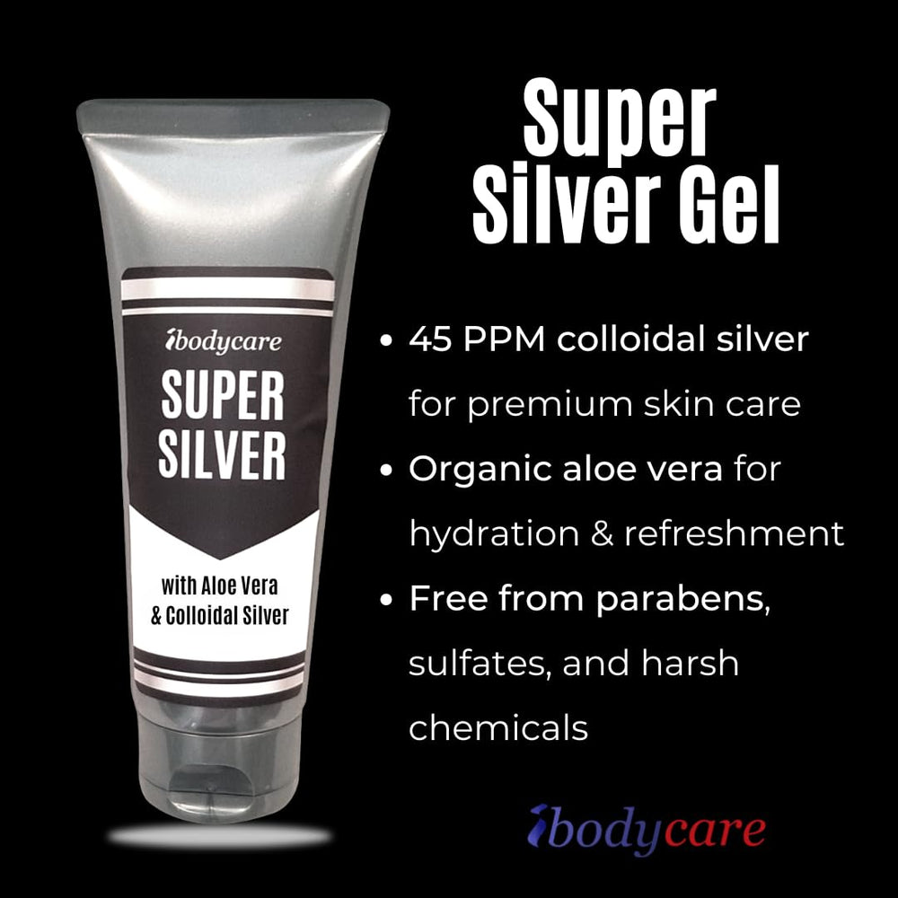 ibodycare Super Silver Gel delivers 45ppm nano-silver for calm, balanced skin