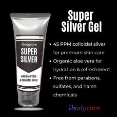 ibodycare Super Silver Gel delivers 45ppm nano-silver for calm, balanced skin