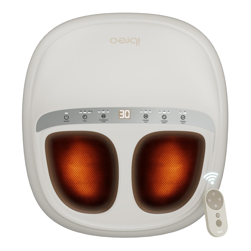 ibreo 4-in-1 shiatsu foot massager remote control for easy operation at home