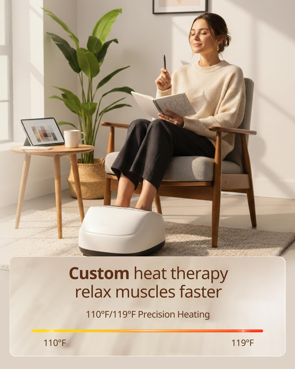 ibreo foot massager heat therapy warms feet for soothing comfort