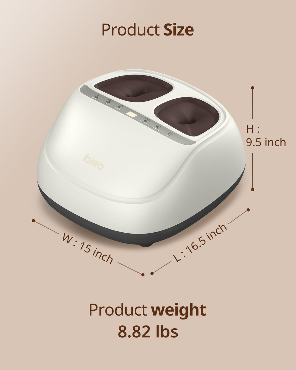 ibreo foot massager LED display shows settings clearly