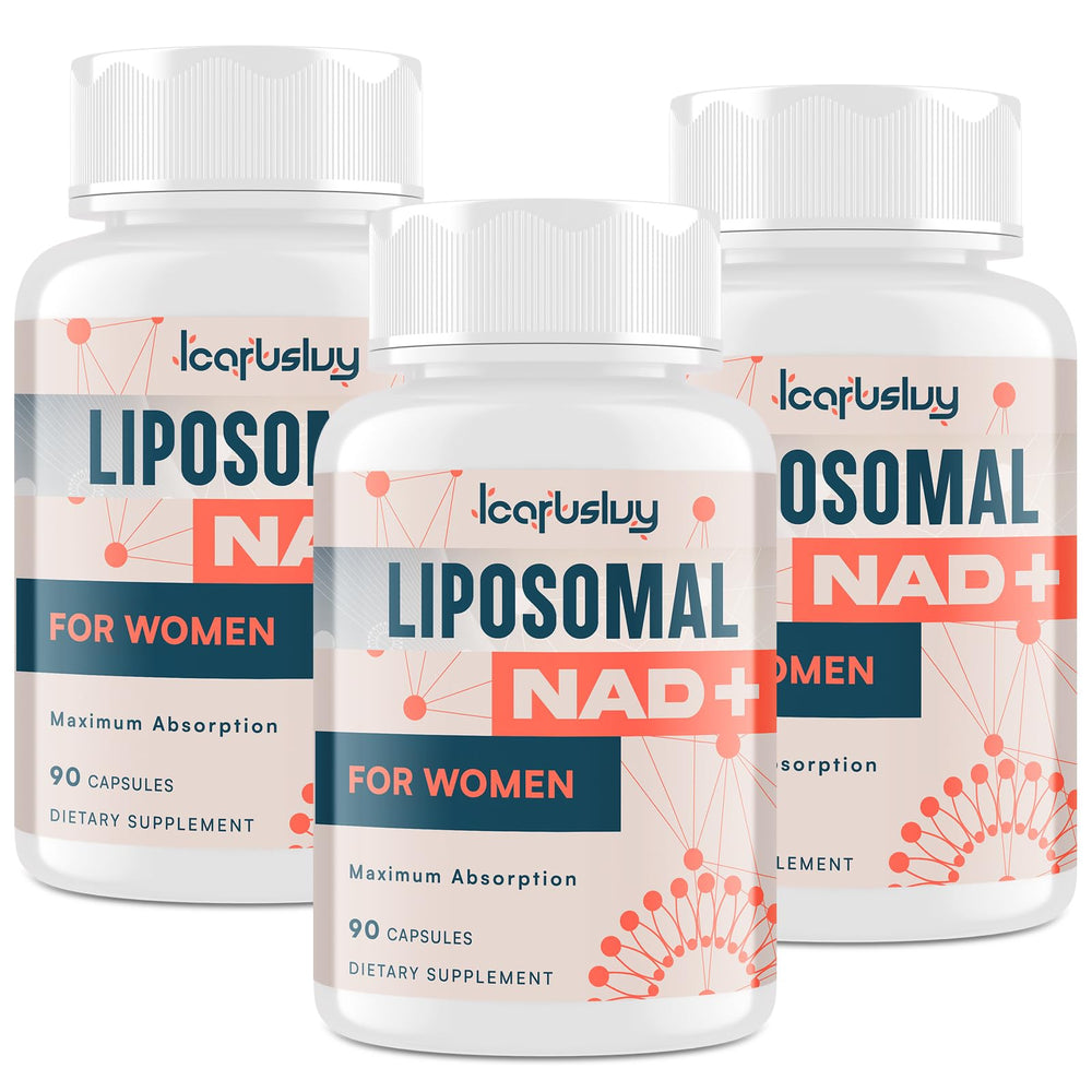 IcarusIvy NAD for Women bottle front showcasing liposomal formula for potential energy support.