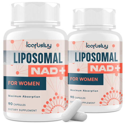 IcarusIvy bottle front view highlighting the women's NAD+ formula.