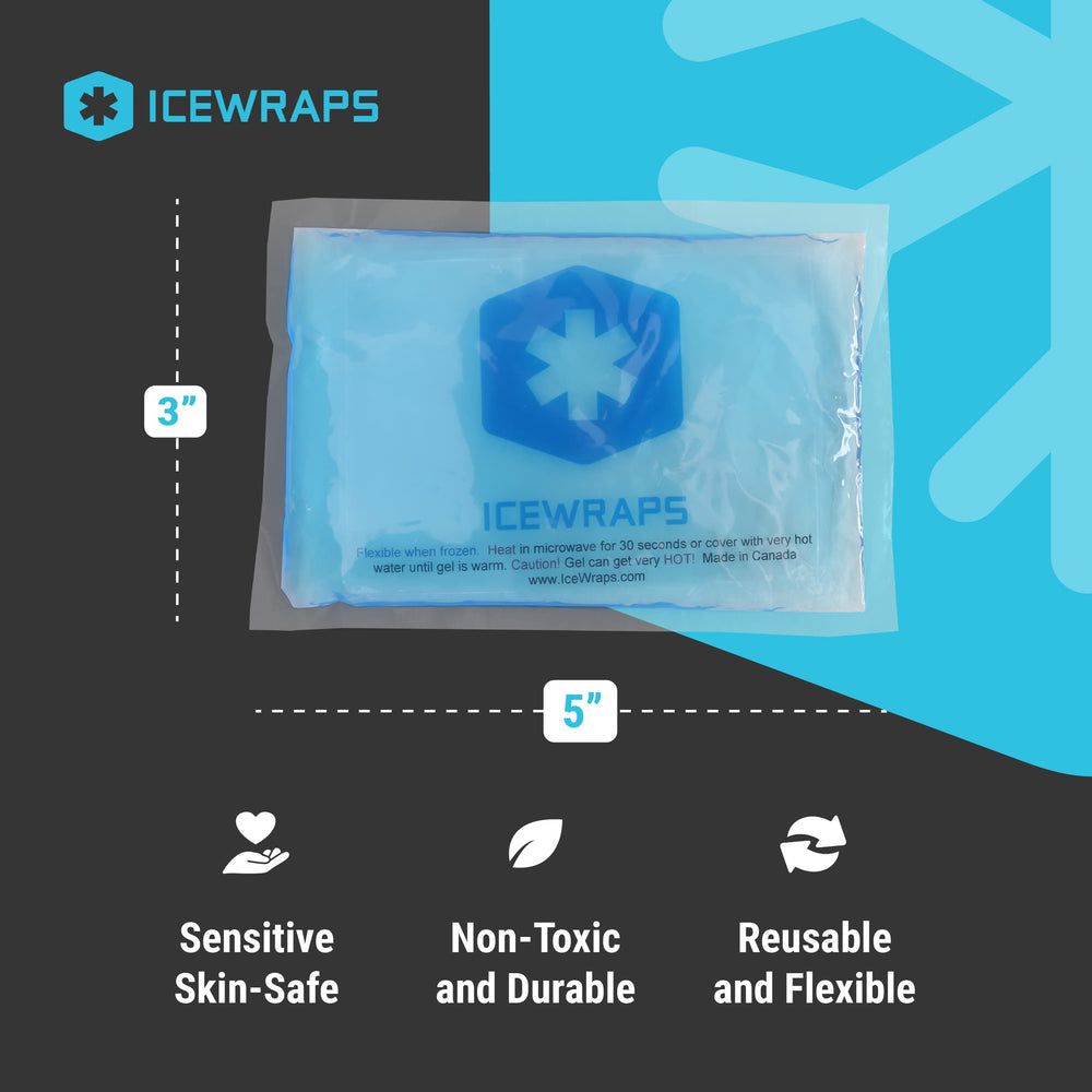 ICEWRAPS six-pack therapy compresses ready for home or travel.