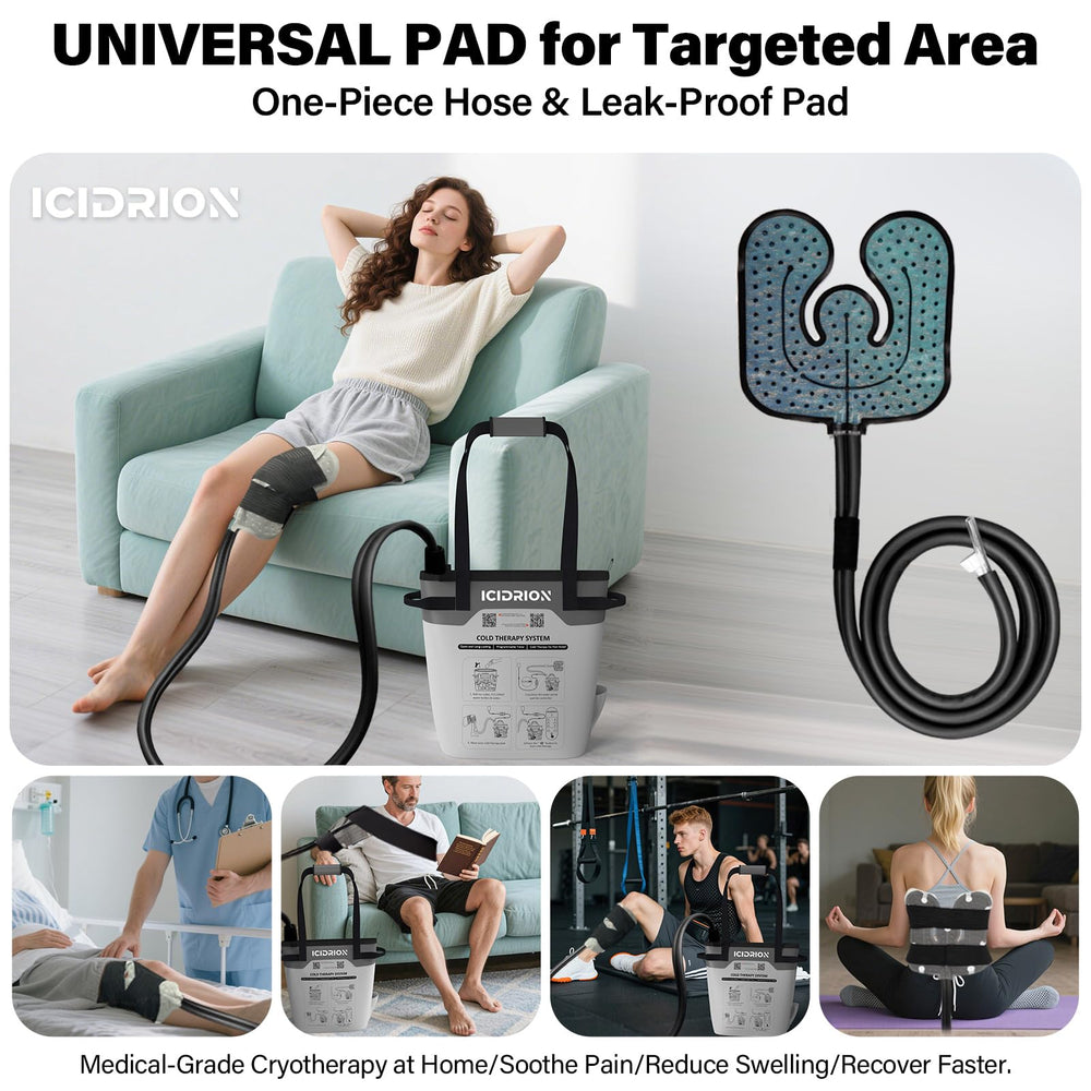 ICIDRION universal pad with adjustable straps fits knee, shoulder, or ankle.