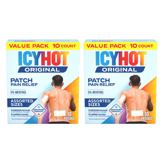 Icy Hot Original patch variety pack front view shows flexible fabric for portable relief
