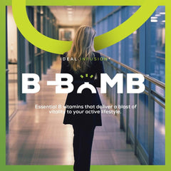 Ideal Infusion B-Bomb label close-up highlighting bioactive B12 forms
