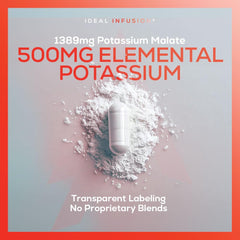 Ideal Infusion Potassium Malate capsules poured into glass for easy serving