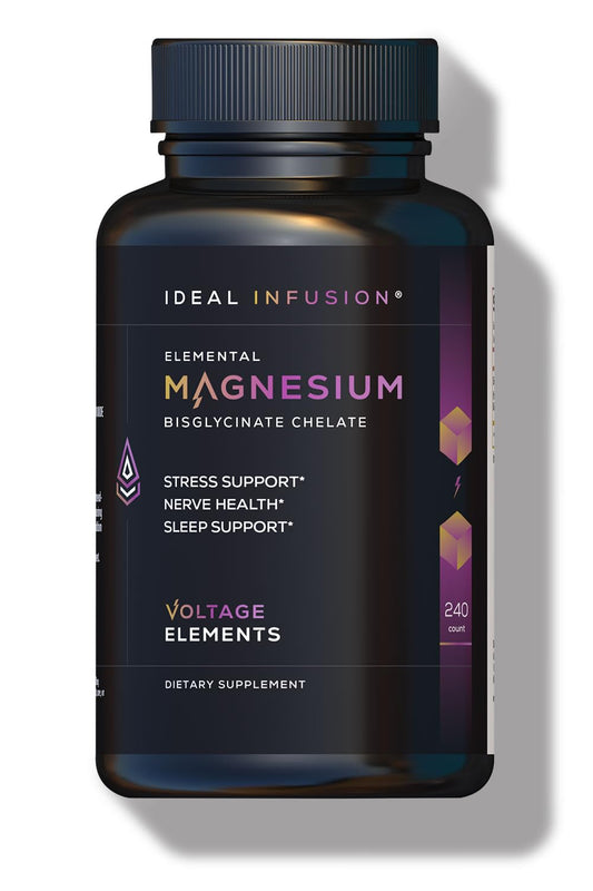Ideal Infusion Voltage Elements bottle front promoting nightly sleep support.