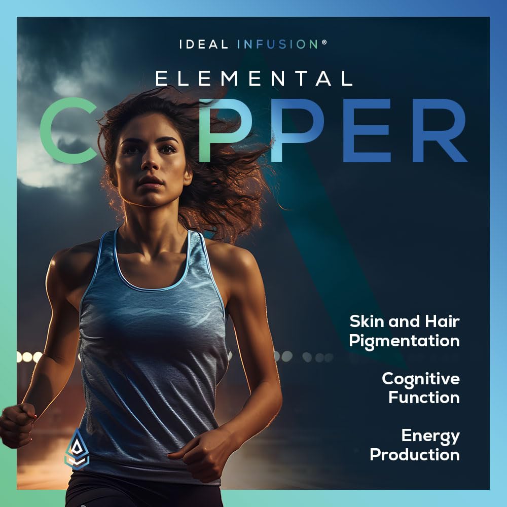 Ideal Infusion zinc-bisglycinate-dosage-chart bottle shot reveals serving details.