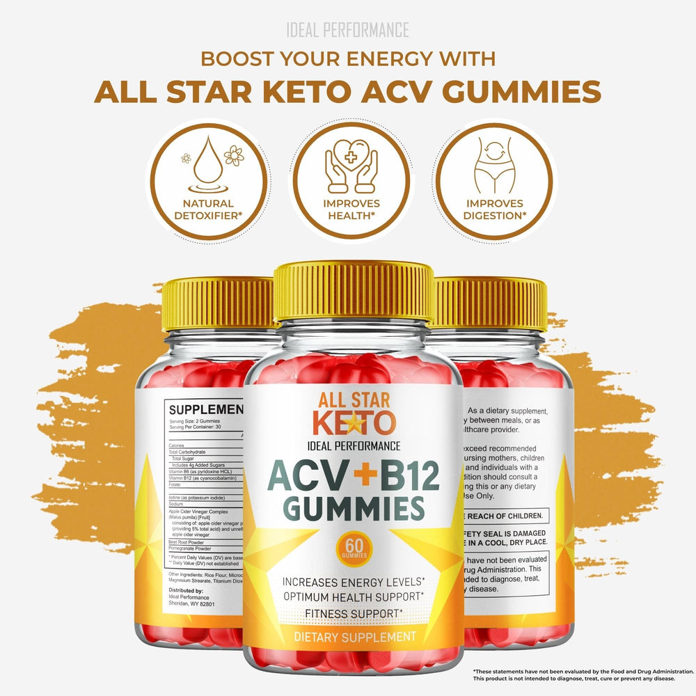 IDEAL PERFORMANCE All Star Keto Gummies nutrition facts panel and usage guidance