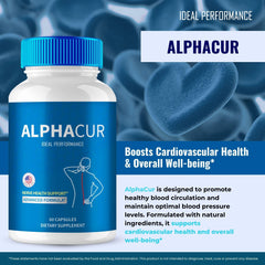 IDEAL PERFORMANCE AlphaCur label details highlighting ingredients and purpose.