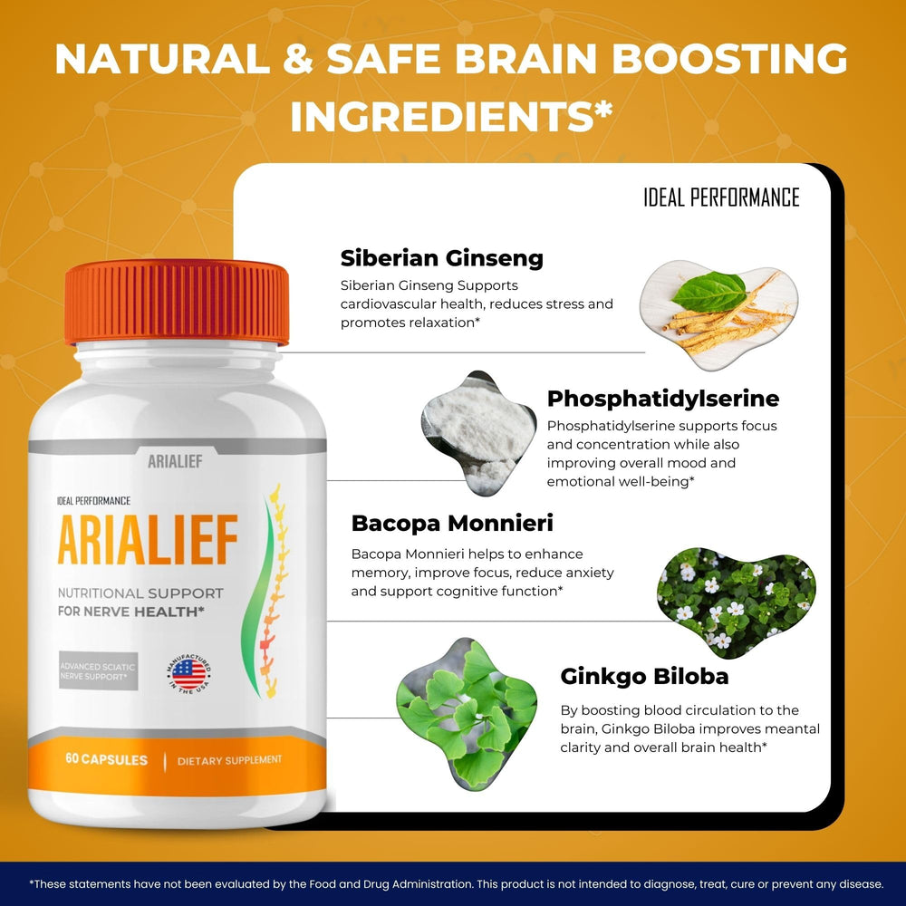IDEAL PERFORMANCE Arialief capsules are taken to support mental clarity.