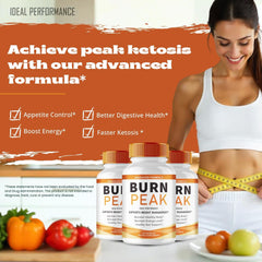IDEAL PERFORMANCE Burn Peak capsules ingredients list emphasizes an all natural keto blend.