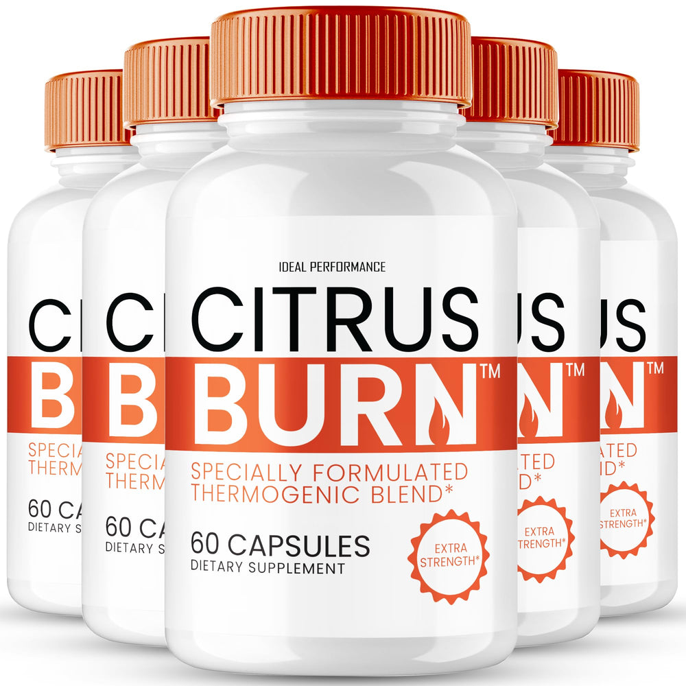 IDEAL PERFORMANCE Citrus Burn Capsules bottle displayed, supporting an active lifestyle with daily dosing.