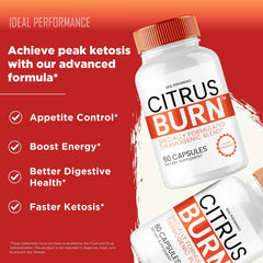 IDEAL PERFORMANCE Citrus Burn pills for daily-use in a busy routine.