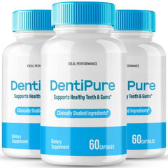 IDEAL PERFORMANCE Dentipure capsules bottle front supports fresh breath and daily oral wellness.